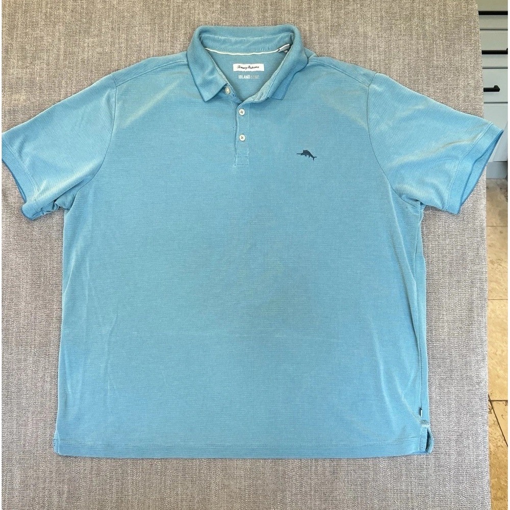 Tommy Bahama IslandZone Polo Shirt Teal Blue Marlin Men's XXXL